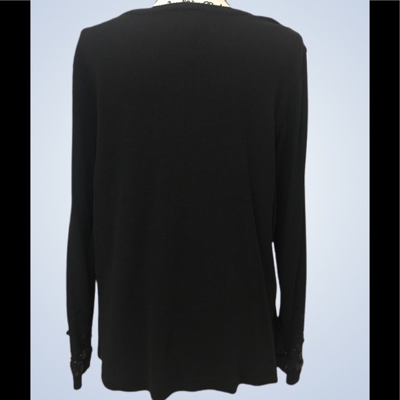 Black Quacker Factory fancy long sleeve top with embellished detail - Picture 6 of 8